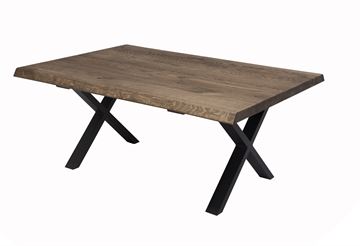 Sofabord i smoked olieret egetræ med to brede planker L120xB80x4cm